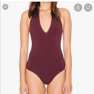 American Apparel Backless Halter bodysuit
